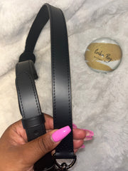 LV Black Leather Bando Strap