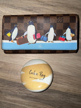LV Damier Ebene Christmas Animation Penguin Sarah Wallet