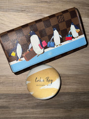 LV Damier Ebene Christmas Animation Penguin Sarah Wallet
