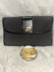 YSL Vintage Woven Flap Clutch