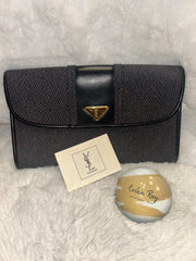 YSL Vintage Woven Flap Clutch