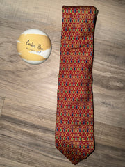 Burberry Red Geometric Silk Tie