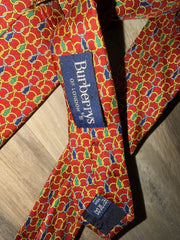 Burberry Red Geometric Silk Tie