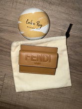 Fendi Tan Leather Logo Card Wallet