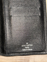 LV Black Taiga Long Wallet