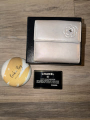 Chanel Camellia Silver Bifold Wallet