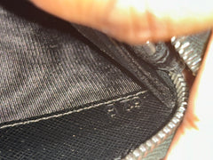 Prada Saffiano Black Leather Zip Wallet