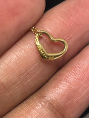 Tiffany &Co Gold 18K Open Heart Necklace
