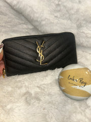 YSL Black Zippy Wallet
