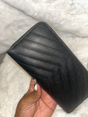 YSL Black Zippy Wallet