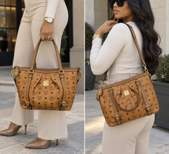 MCM Cognac Shoulder Bag Tote