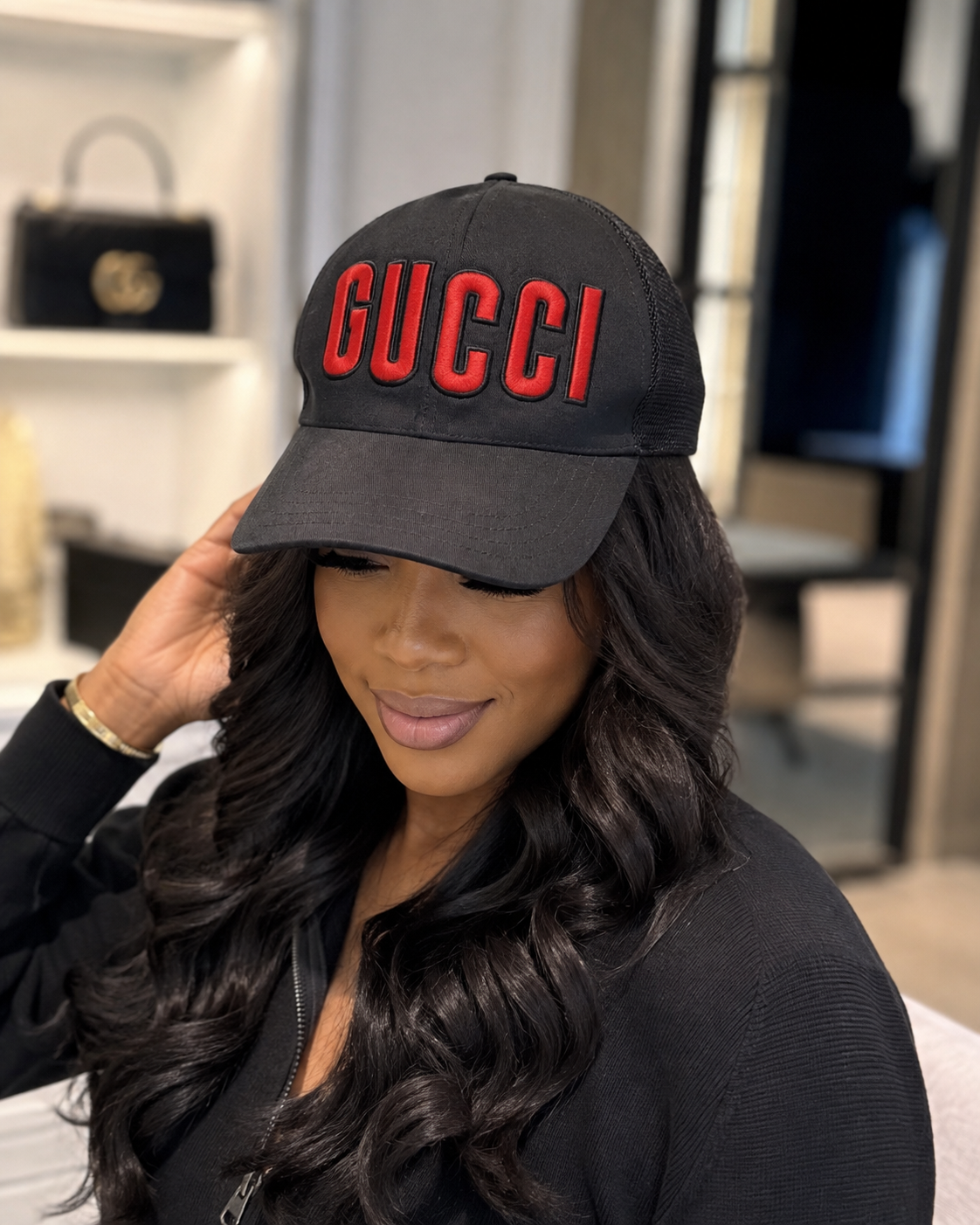 Gucci Logo Black Baseball Cap