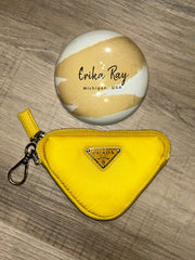Prada Triangle Plate Re-Nylon Key Charm