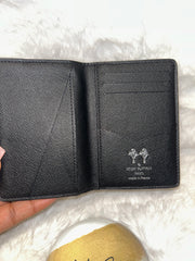 LV Black Taiga Pocket Organizer Wallet