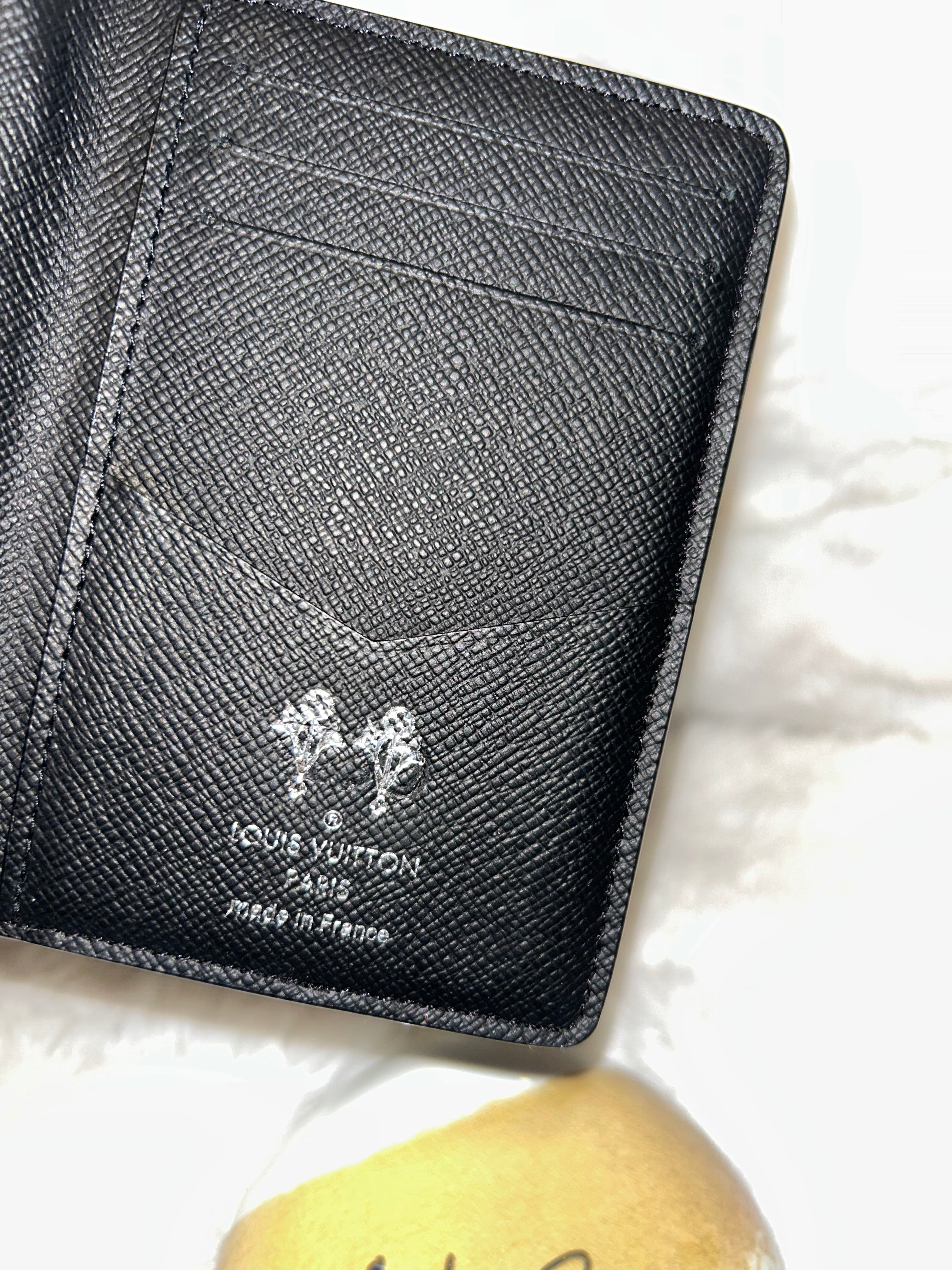 LV Black Taiga Pocket Organizer Wallet