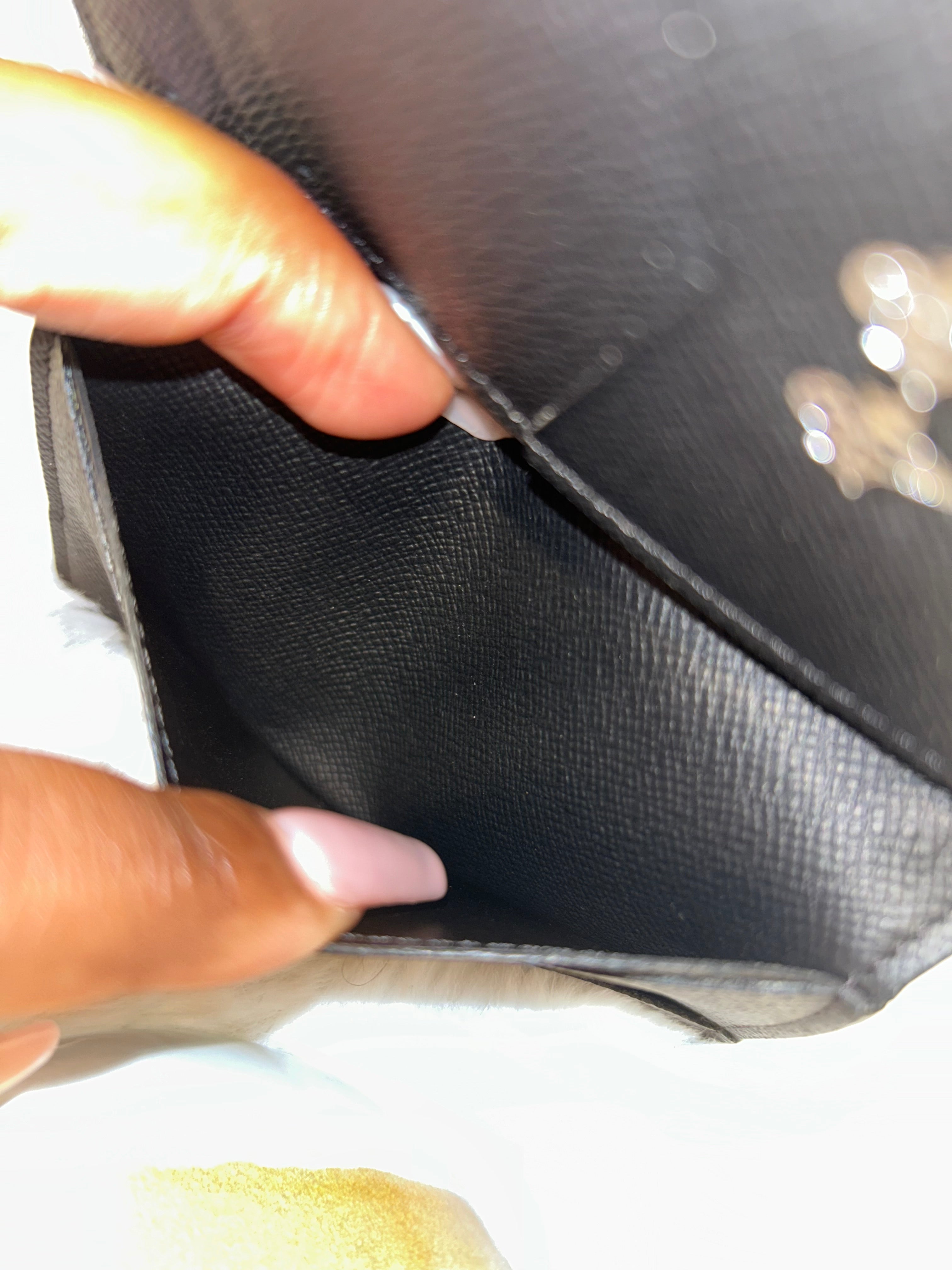 LV Black Taiga Pocket Organizer Wallet
