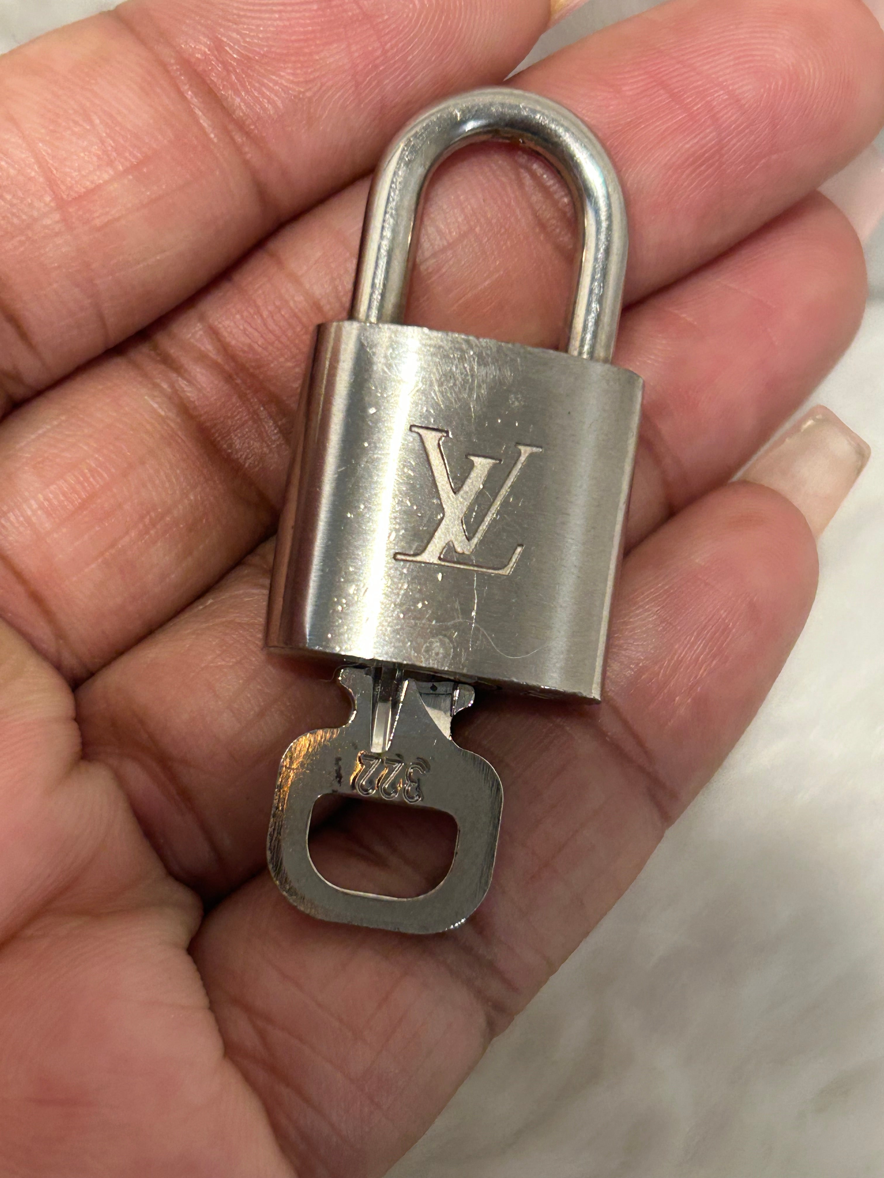 LV Silver Lock & Key Set