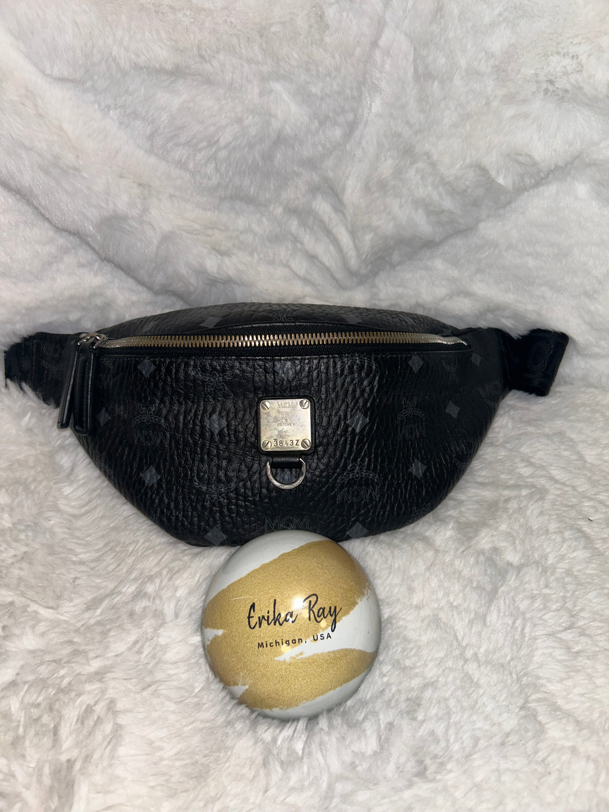 MCM Visetos Black Bumbag