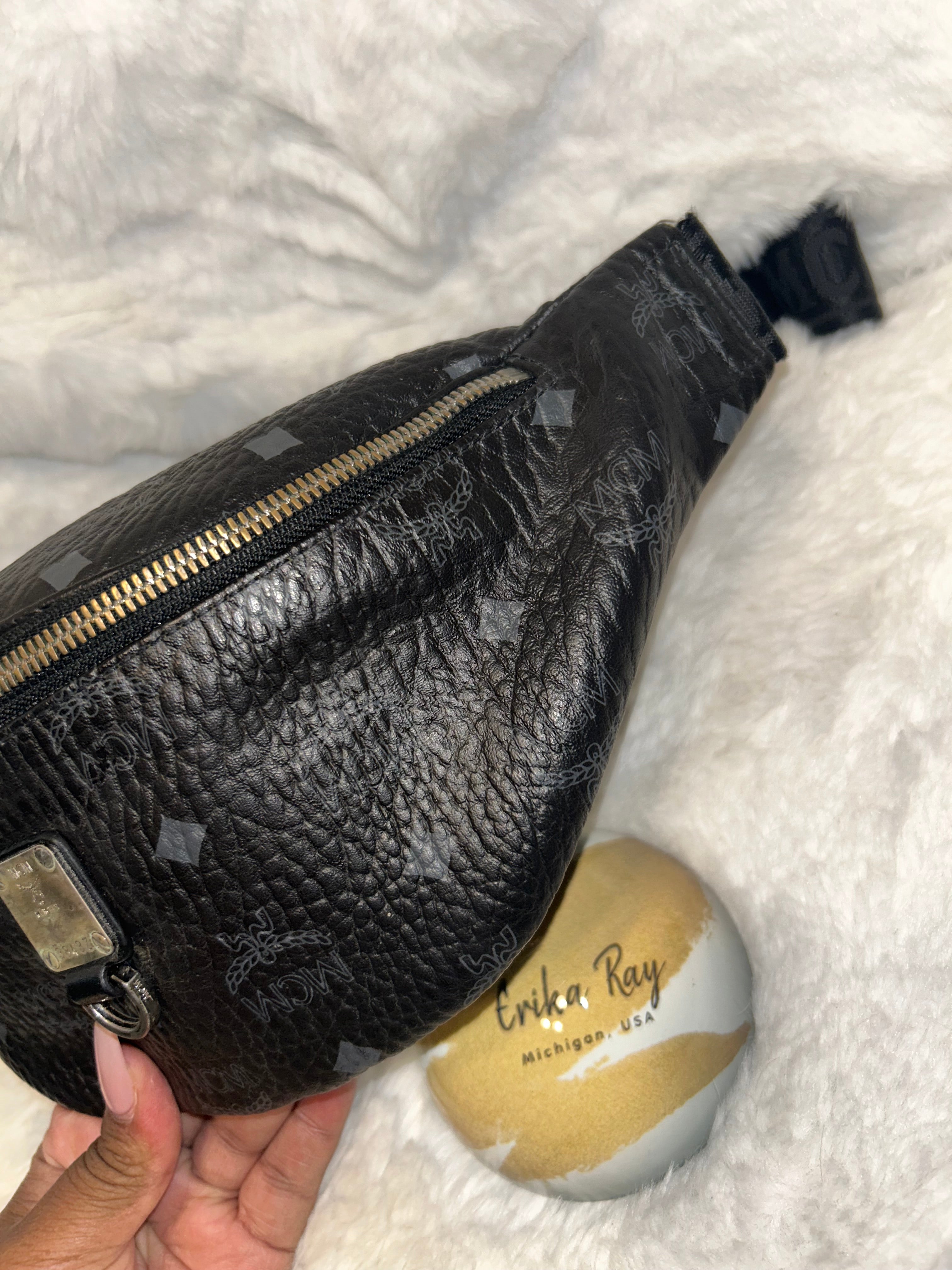 MCM Visetos Black Bumbag