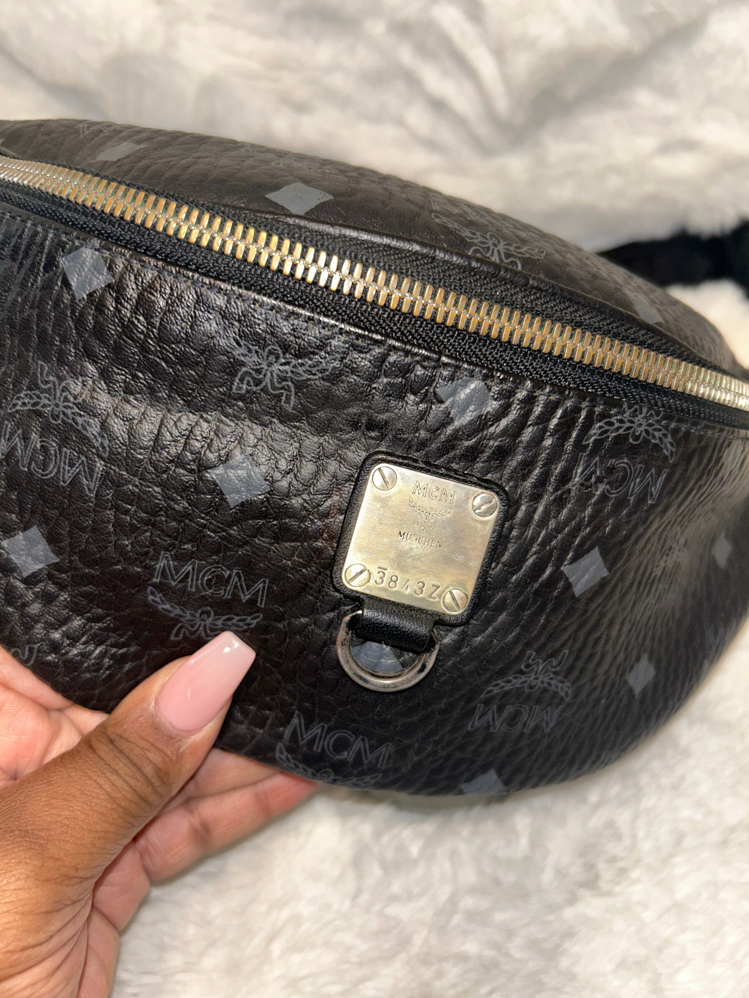 MCM Visetos Black Bumbag