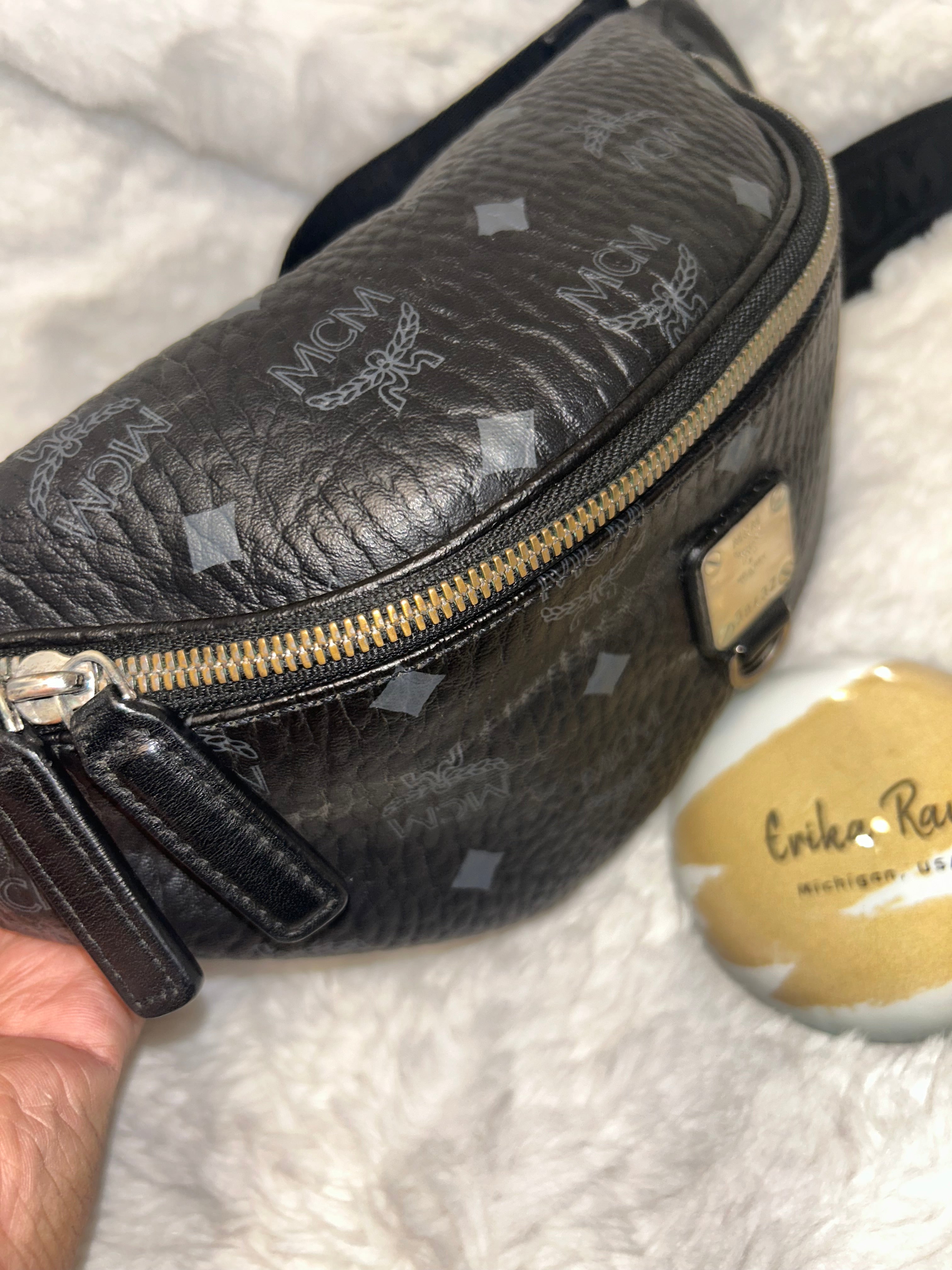 MCM Visetos Black Bumbag