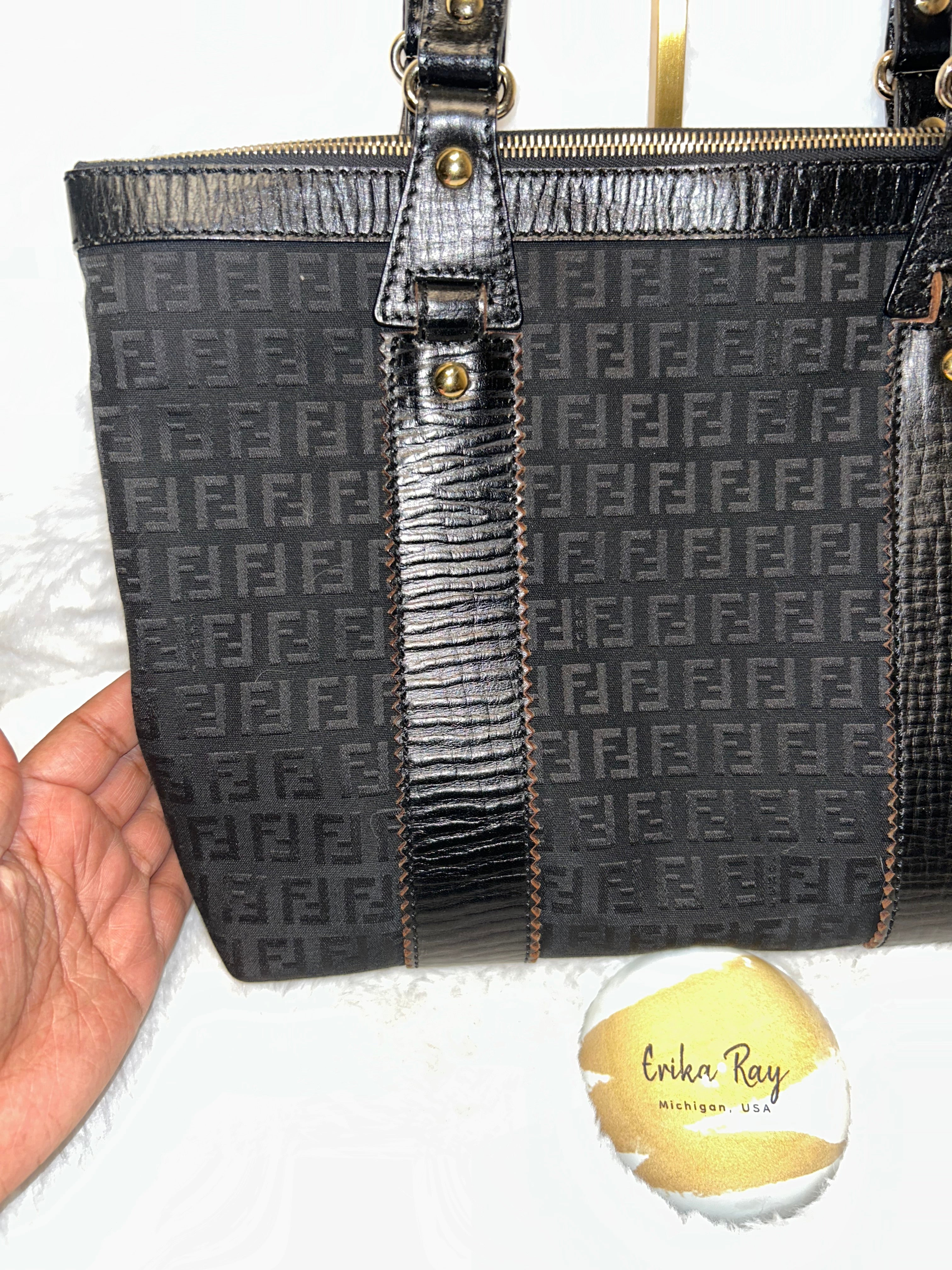 Fendi Zucchino Black Tote