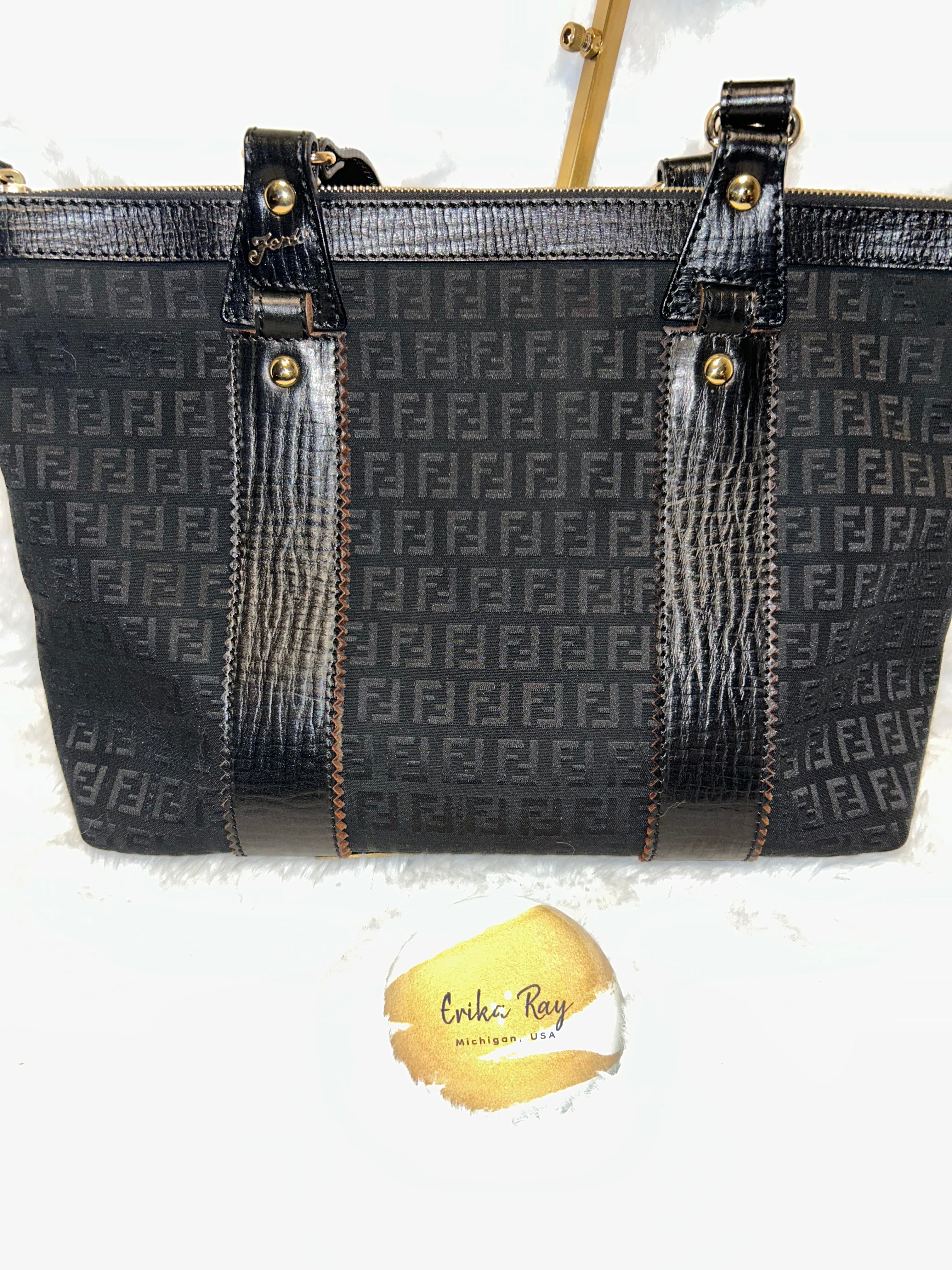 Fendi Zucchino Black Tote
