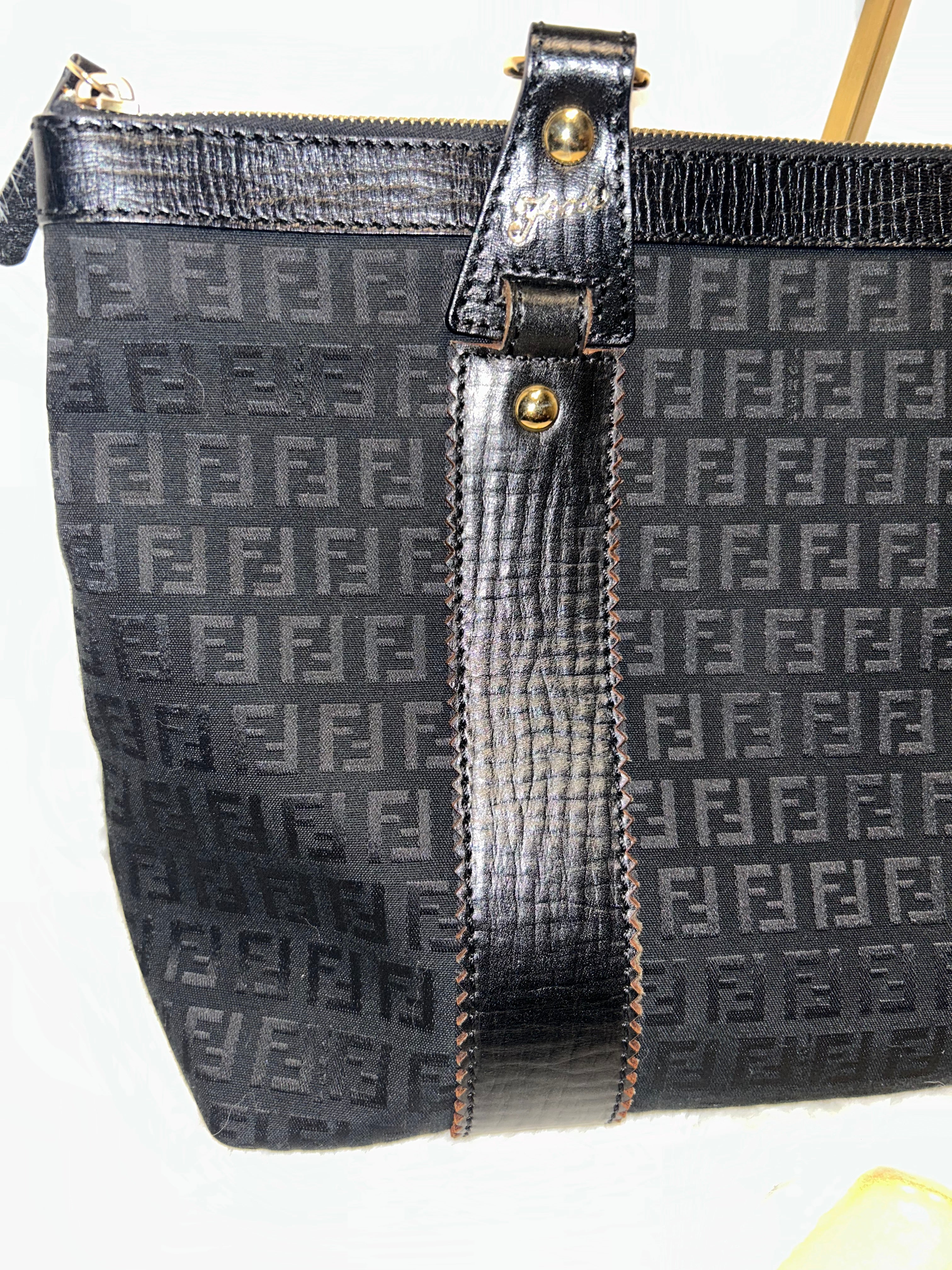 Fendi Zucchino Black Tote