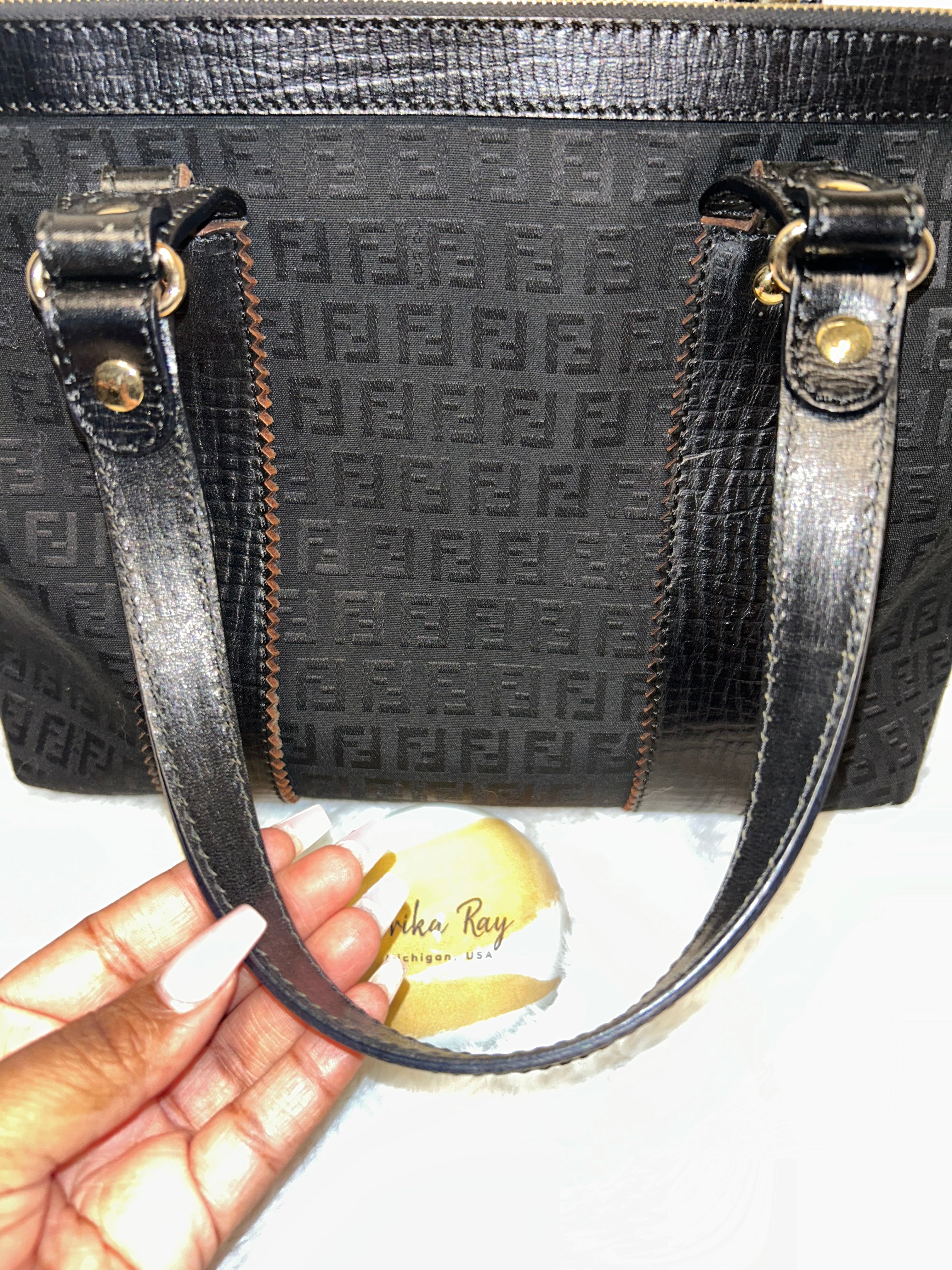 Fendi Zucchino Black Tote