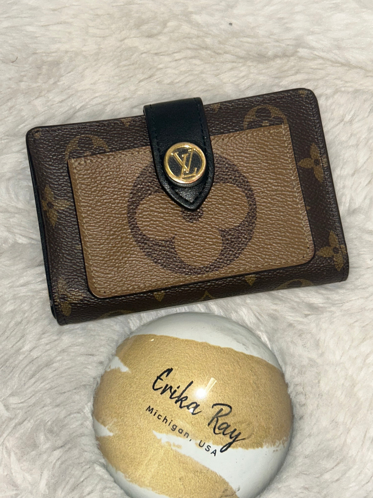 LV Reverse Monogram Juliette Compact Wallet
