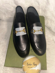 Gucci Black Leather Horsebit Loafers