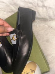 Gucci Black Leather Horsebit Loafers