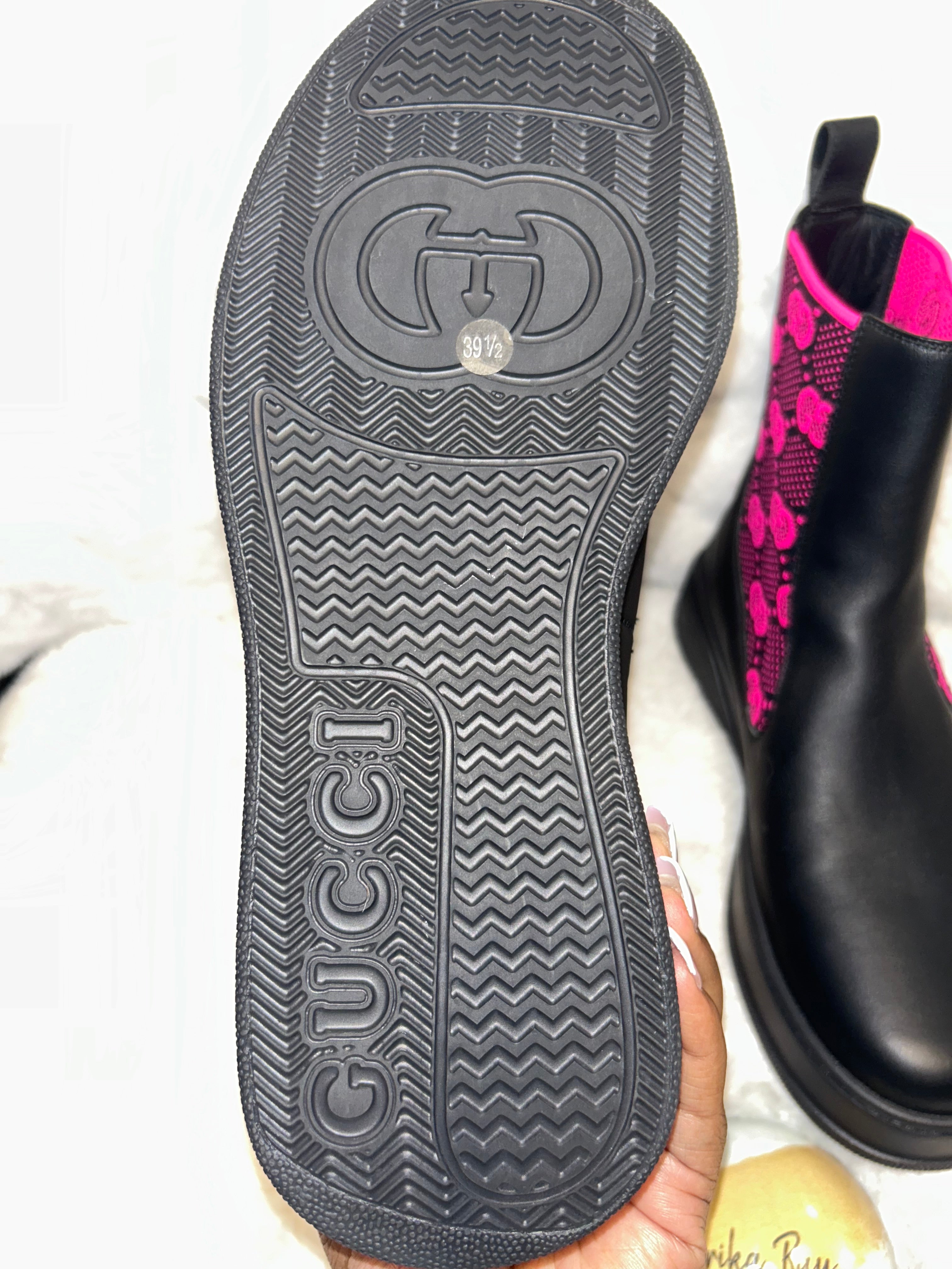 Gucci Leather Canvas Boots