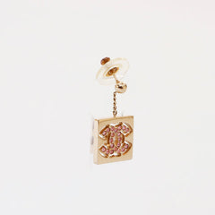 Chanel CoCo Mark Gold & Pink Earrings