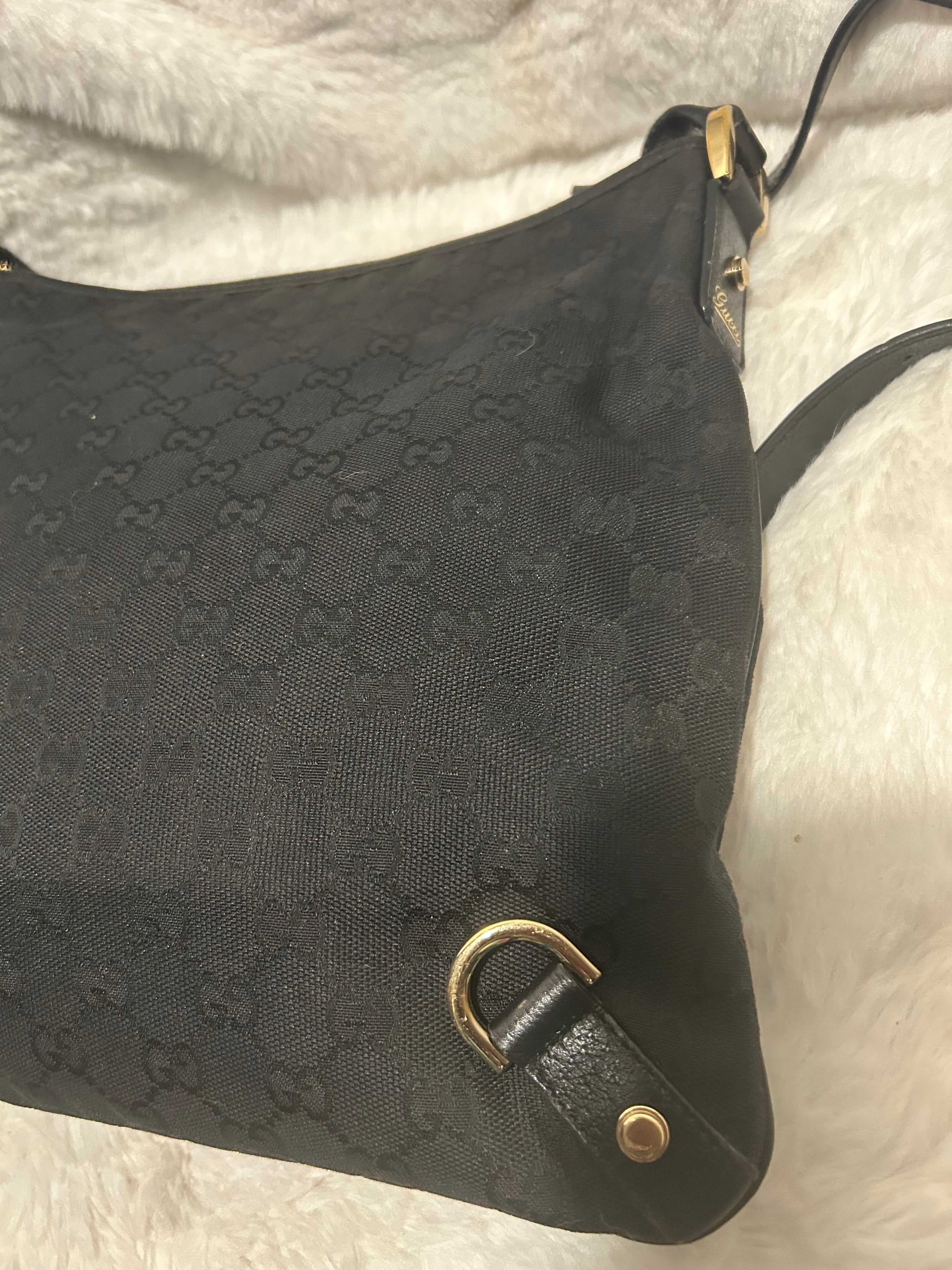 Gucci Black Canvas Messenger Bag