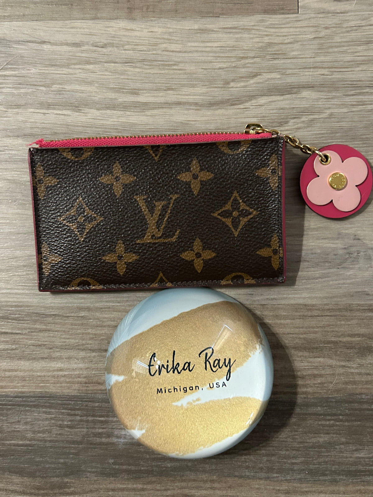 LV Mono Porte Carte Zip Coin Card Case Wallet