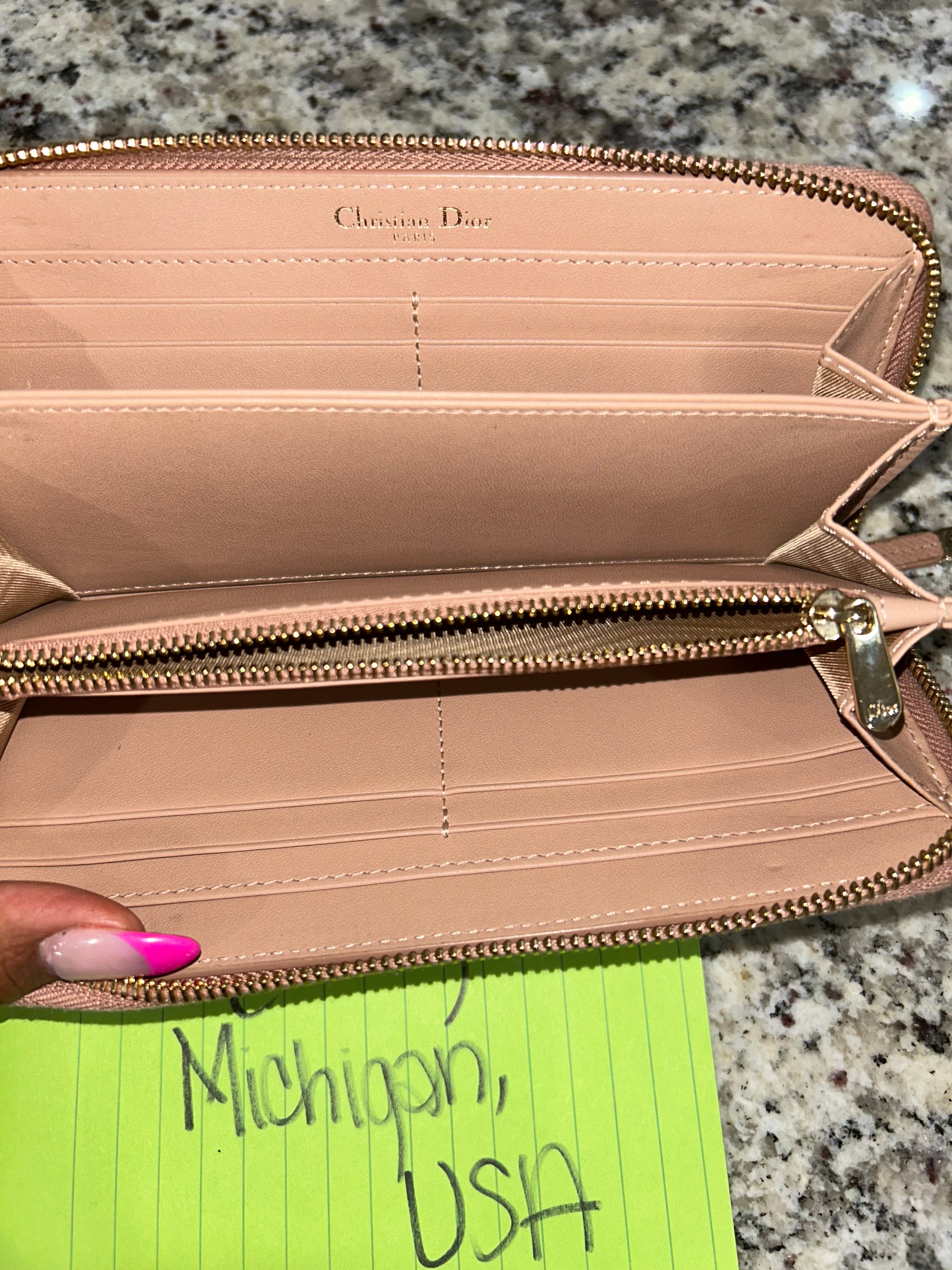 Dior Pink & Gold Zippy Long Wallet