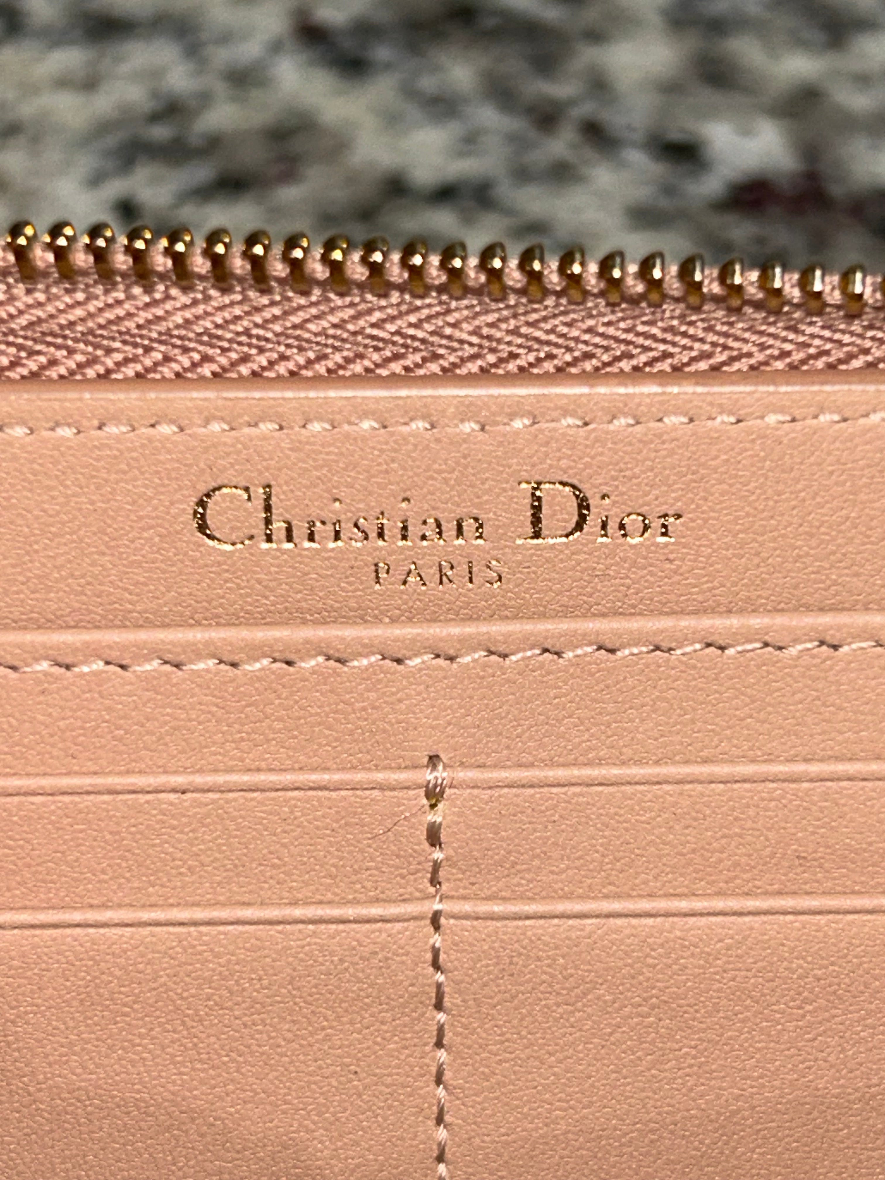 Dior Pink & Gold Zippy Long Wallet