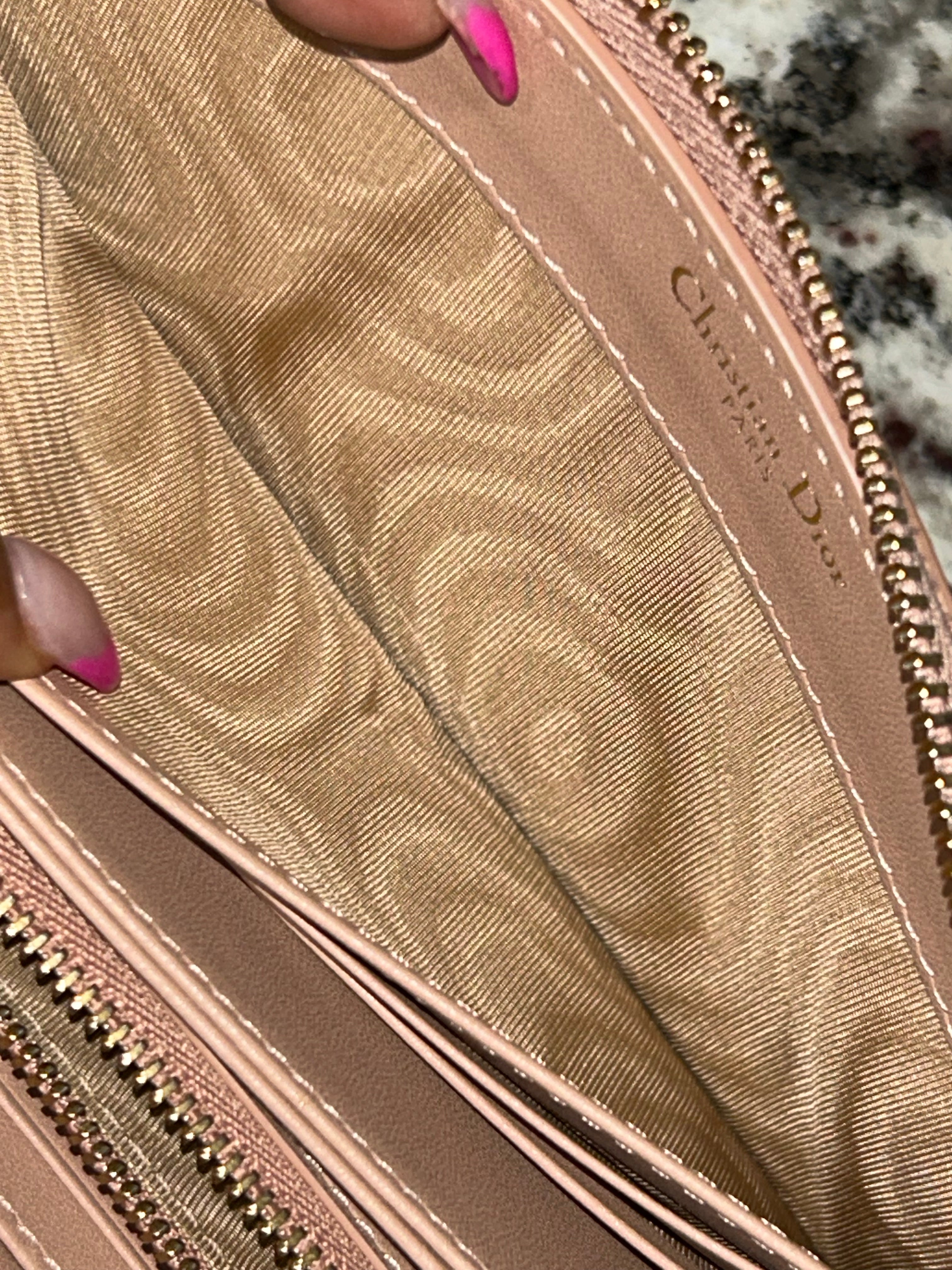 Dior Pink & Gold Zippy Long Wallet