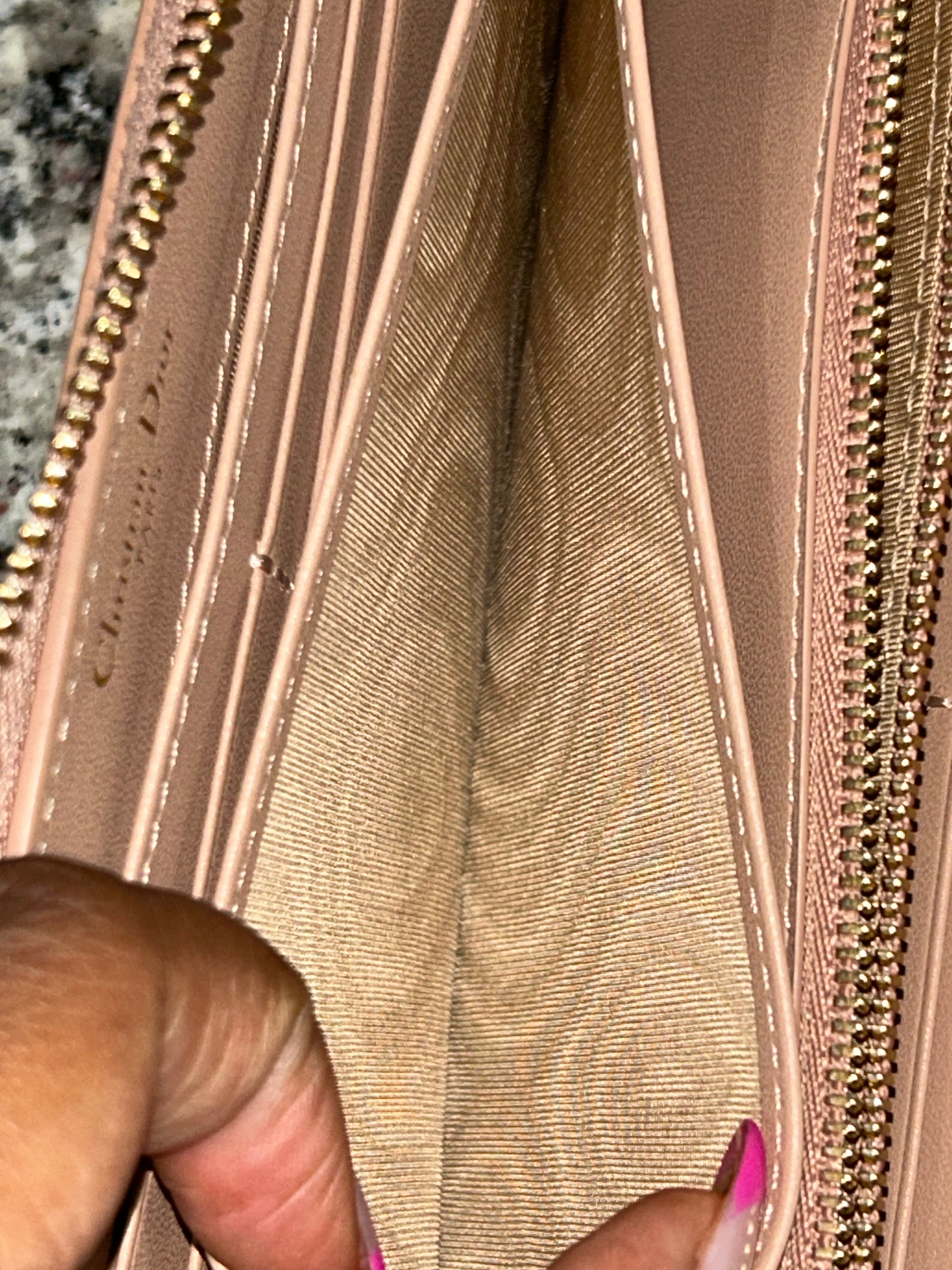 Dior Pink & Gold Zippy Long Wallet