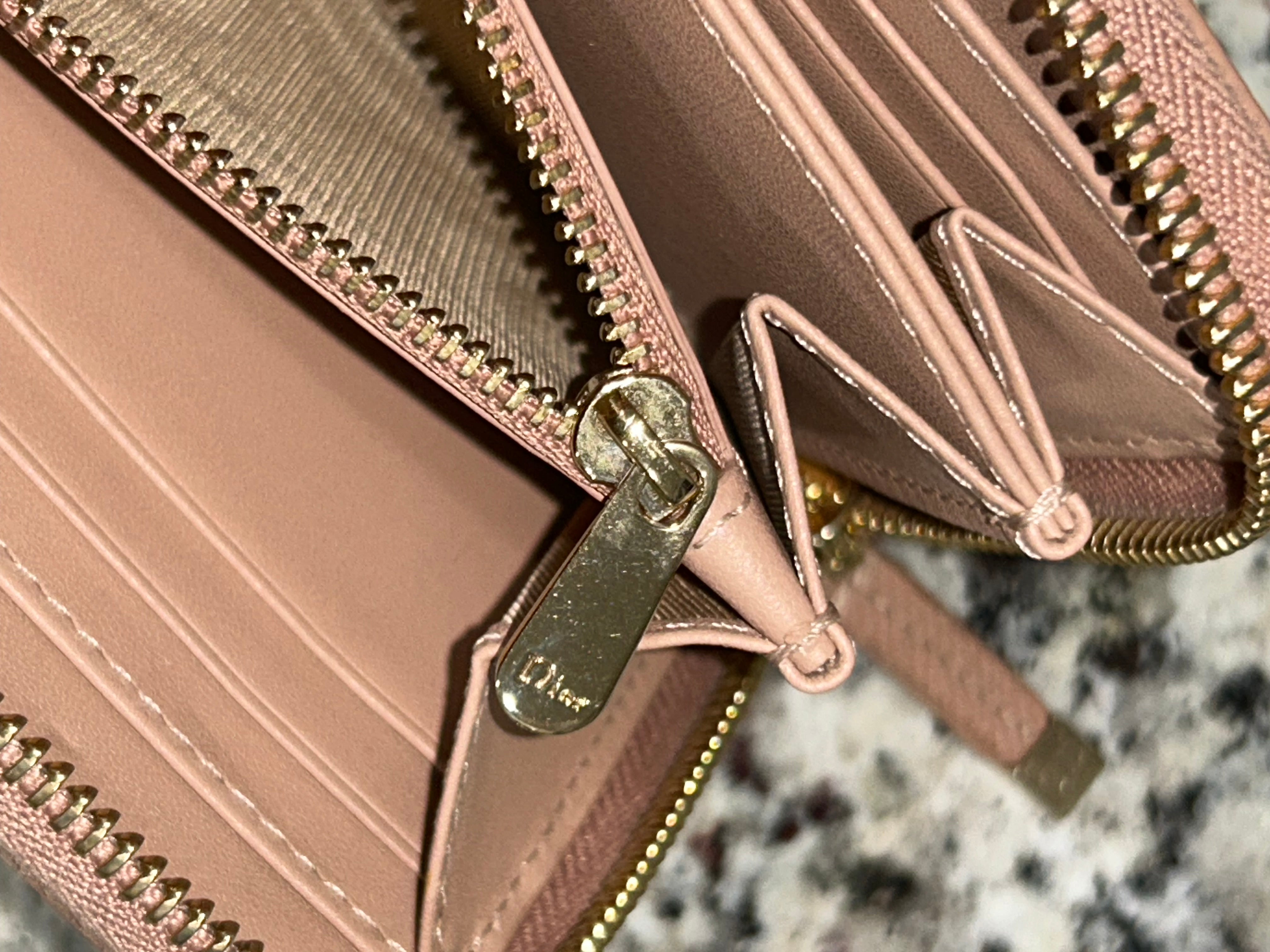 Dior Pink & Gold Zippy Long Wallet