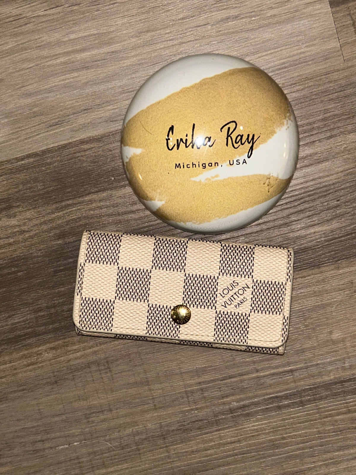 LV Damier Azur 4 Ring Key Holder