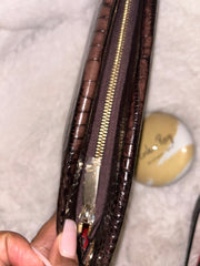 Louboutin Croc Embossed Clutch