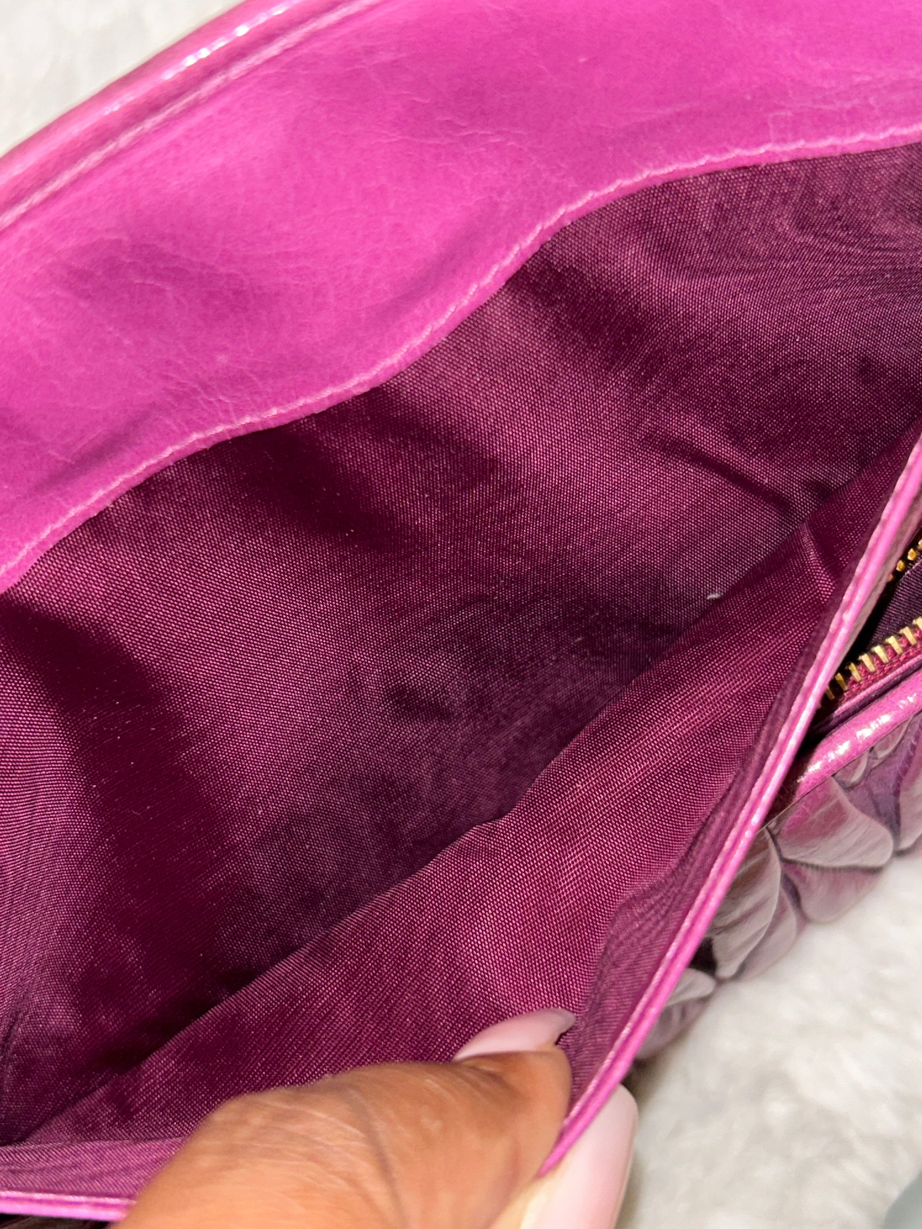 Miu Miu Pink Crinkled Long Wallet