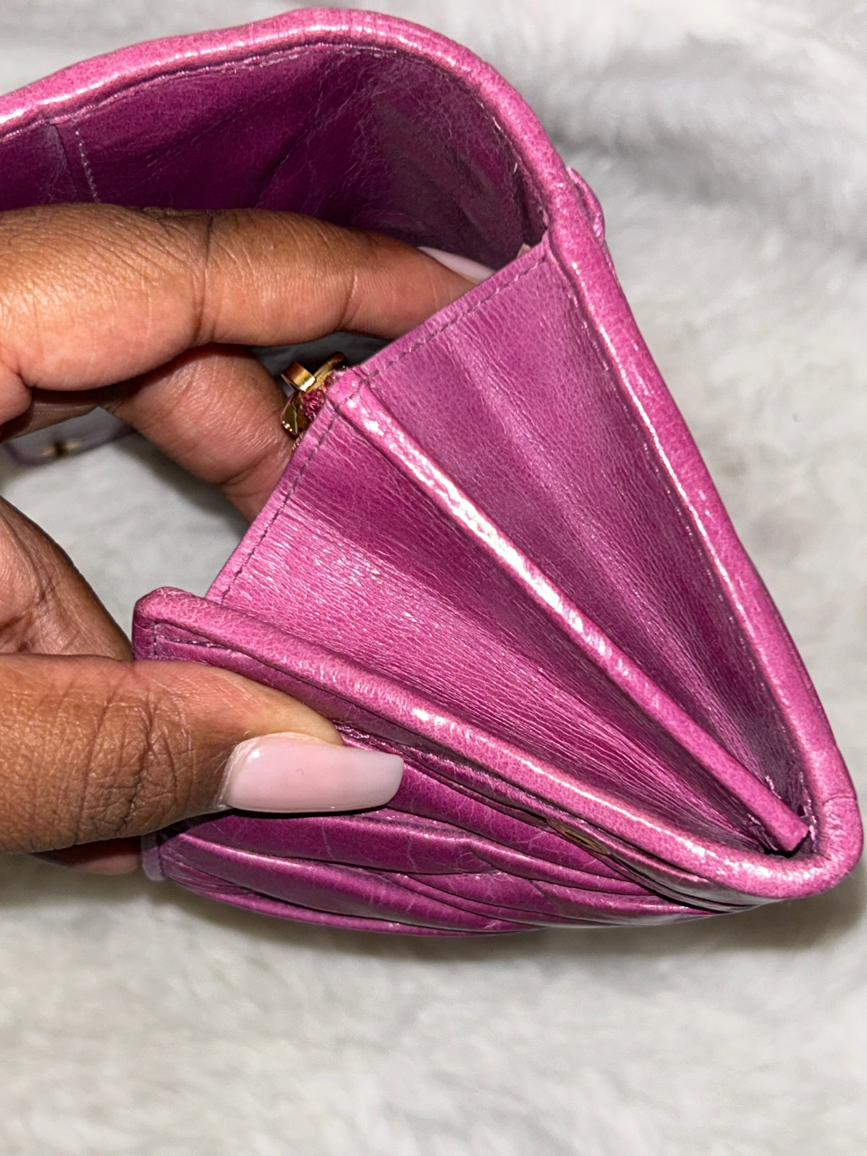 Miu Miu Pink Crinkled Long Wallet