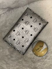 MCM Silver Visetos Clutch/Pouch