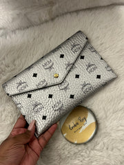 MCM Silver Visetos Clutch/Pouch
