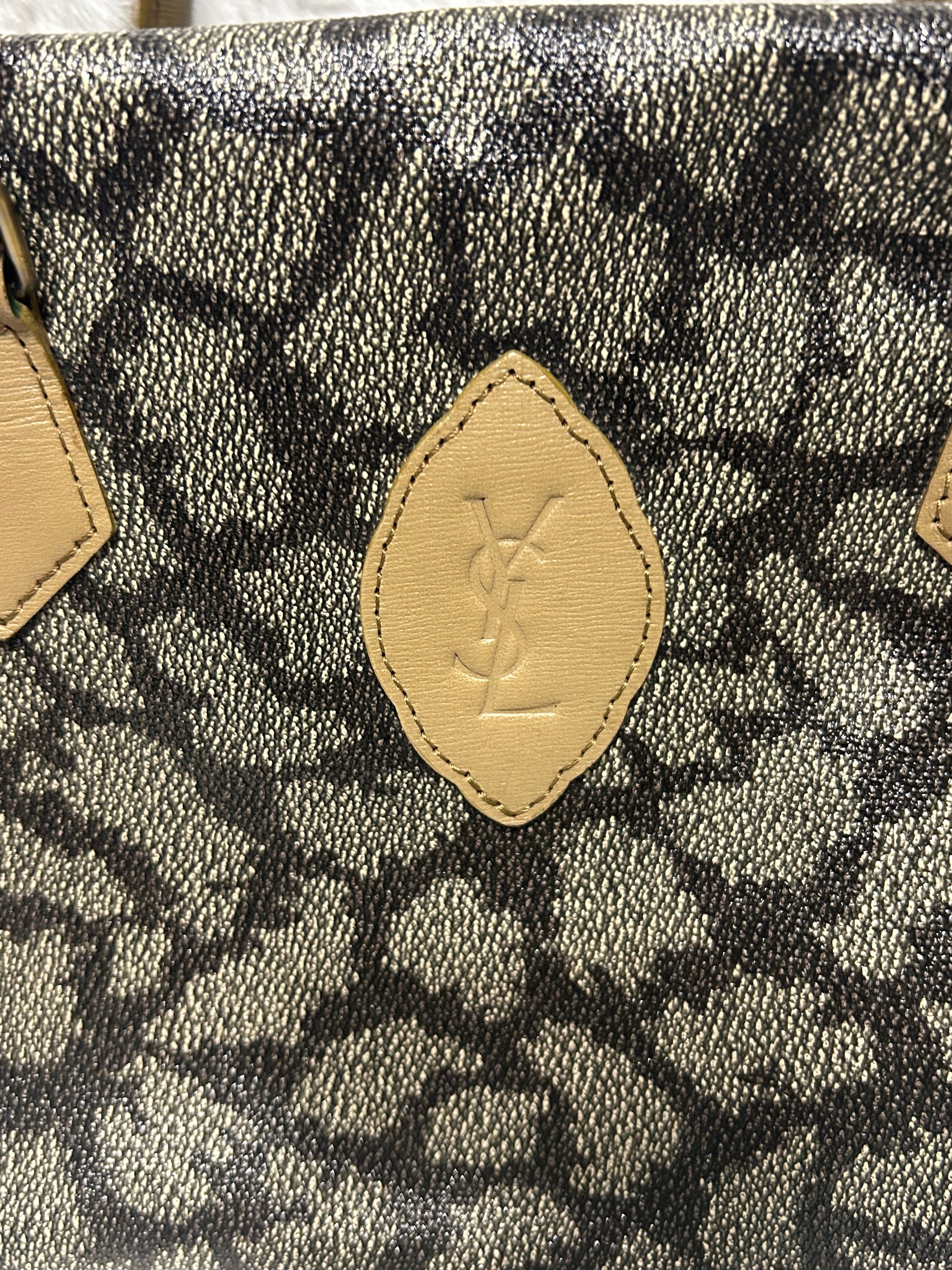 YSL Vintage Coated Canvas Top Handle Bag