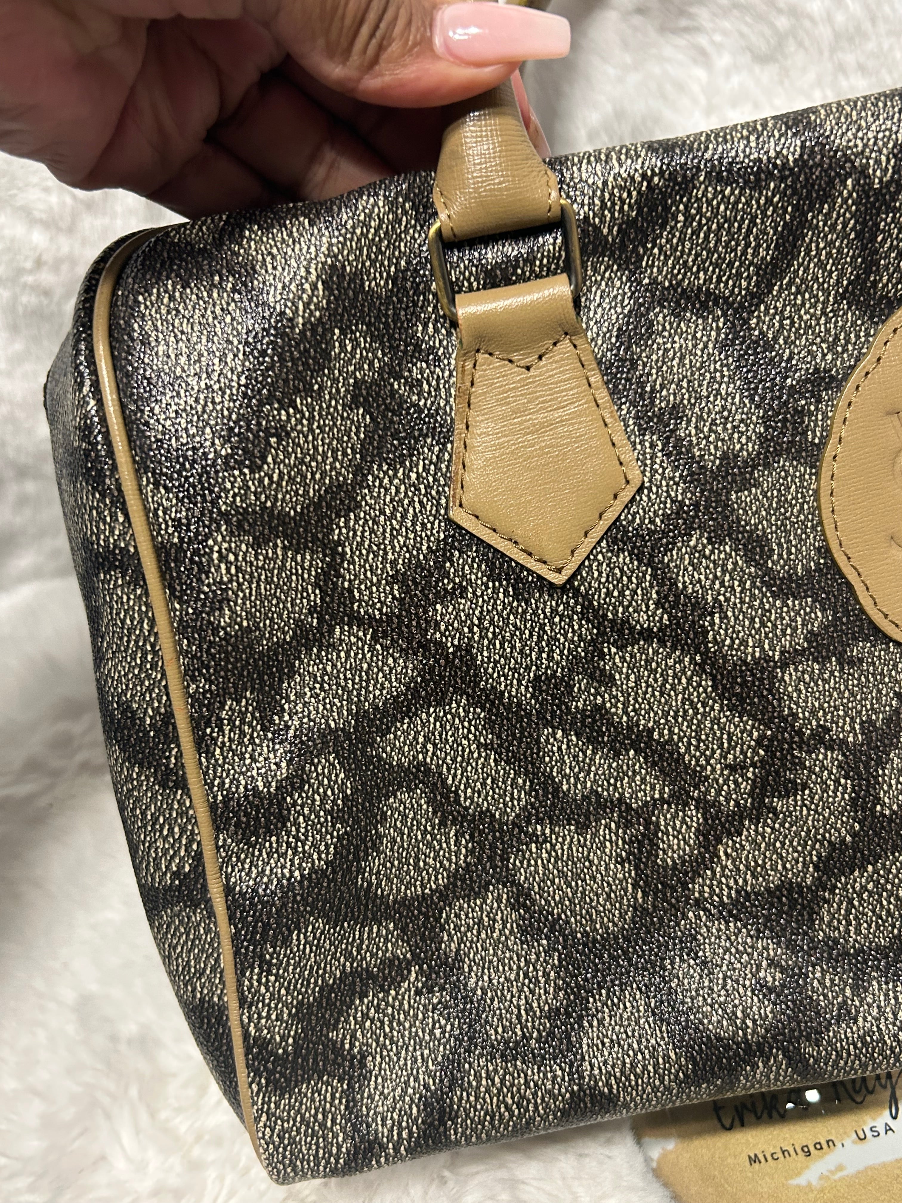 YSL Vintage Coated Canvas Top Handle Bag