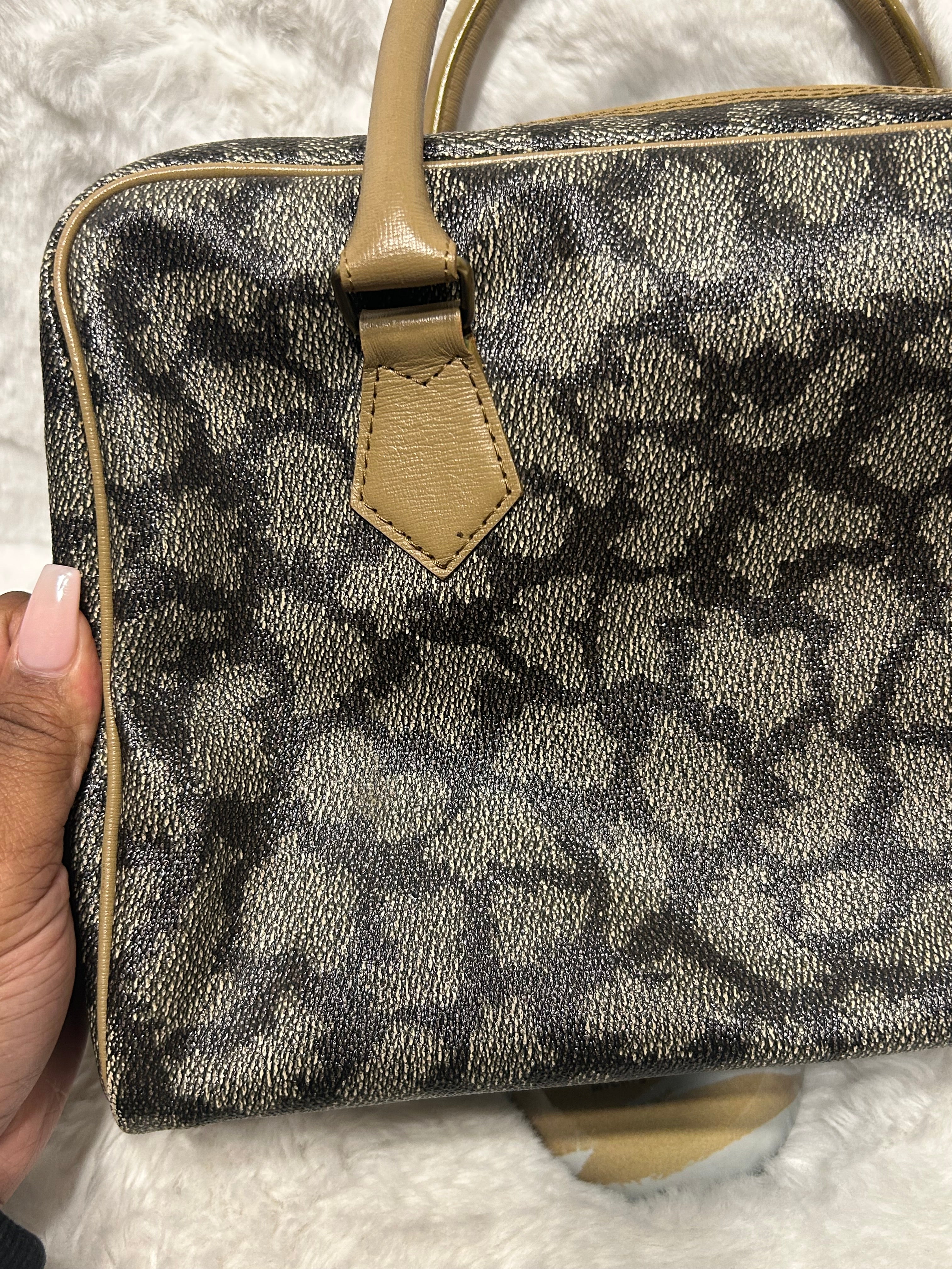 YSL Vintage Coated Canvas Top Handle Bag